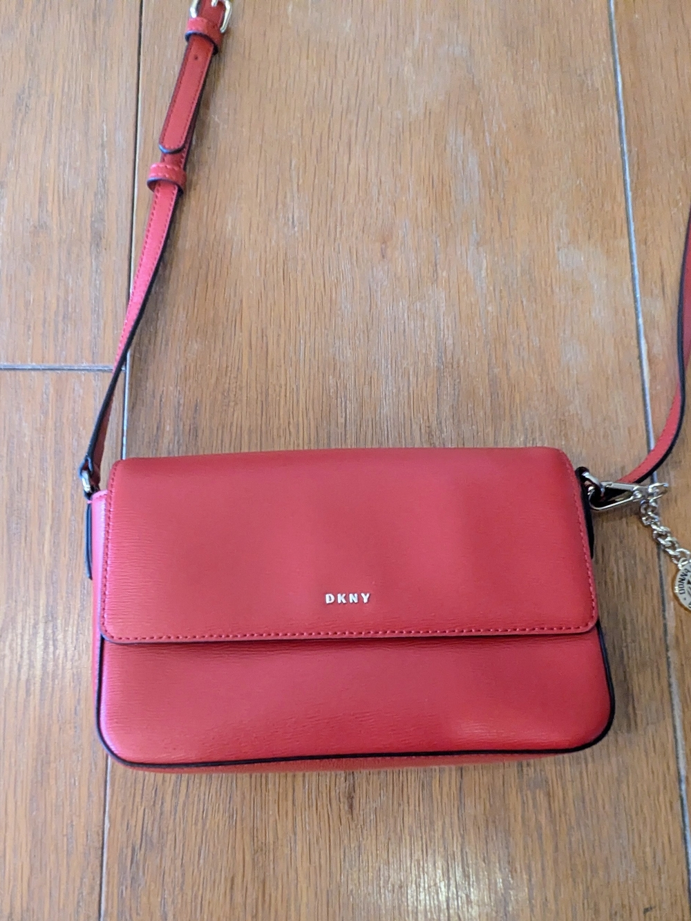 DKNY Red Leather Crossbody Bag
